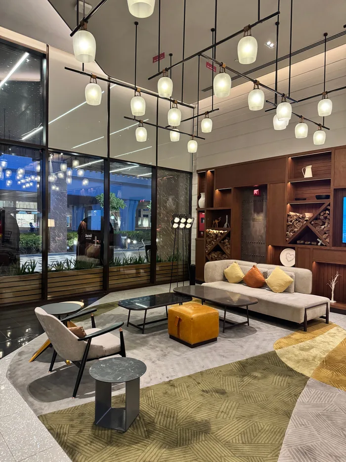 Condo building lobby lounge